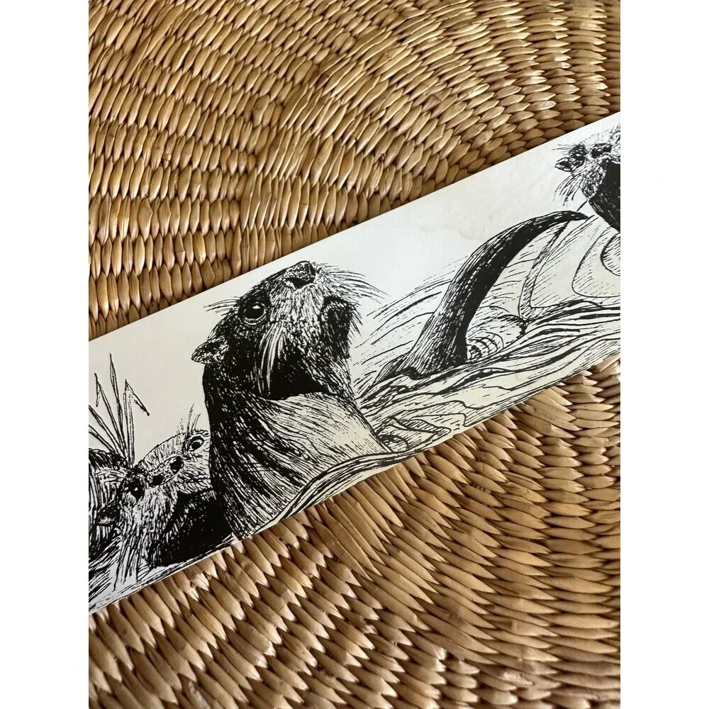 Vintage River Otter Wildlife Bookmark – Carl Freeman Nature Series